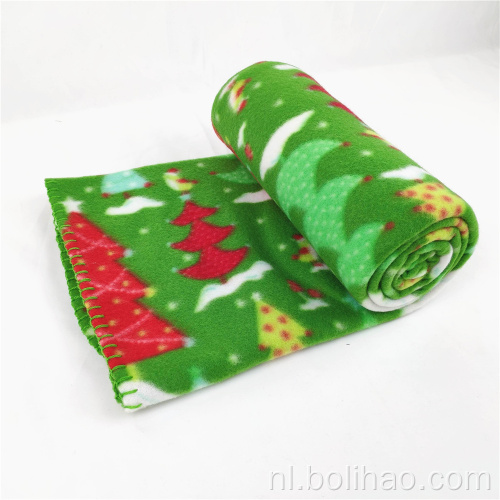 Kerst Tree Print Design Two Side Bushed Fleece Polar Fleece Deken